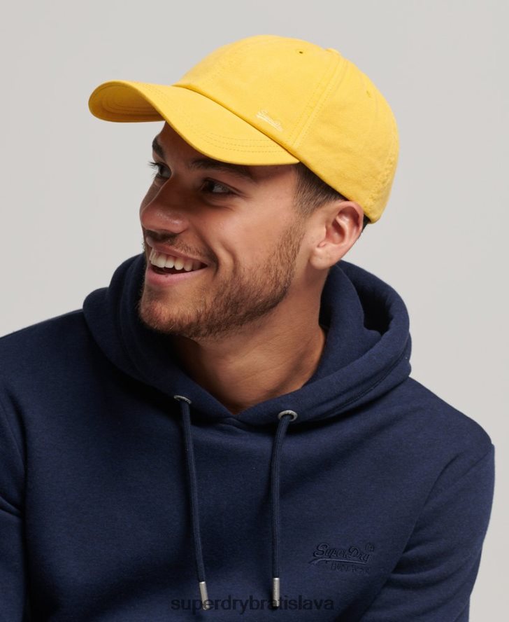 Superdry muži vintage vyšívaná čiapka 6B4ZTR1748 príslušenstvo žltá