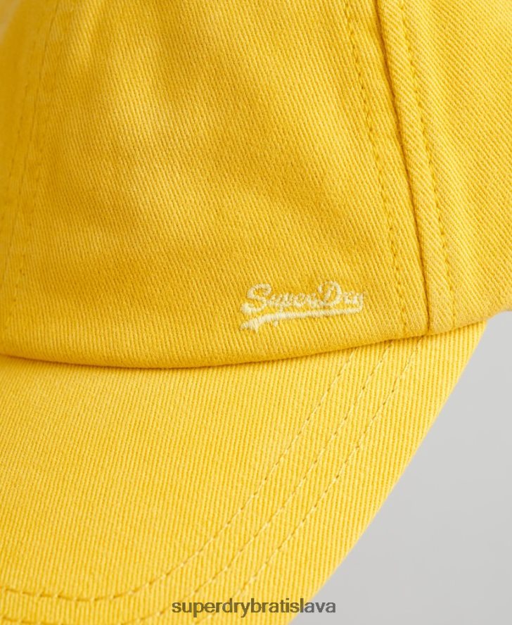 Superdry muži vintage vyšívaná čiapka 6B4ZTR1748 príslušenstvo žltá