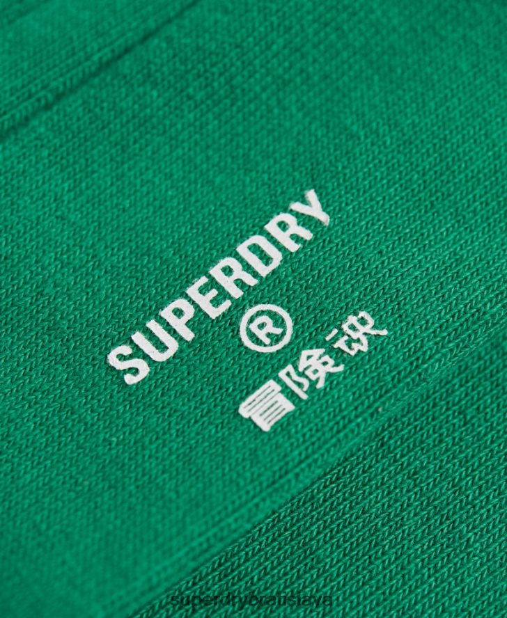 Superdry muži Neformálne rebrované ponožky z organickej bavlny 6B4ZTR1869 príslušenstvo zelená