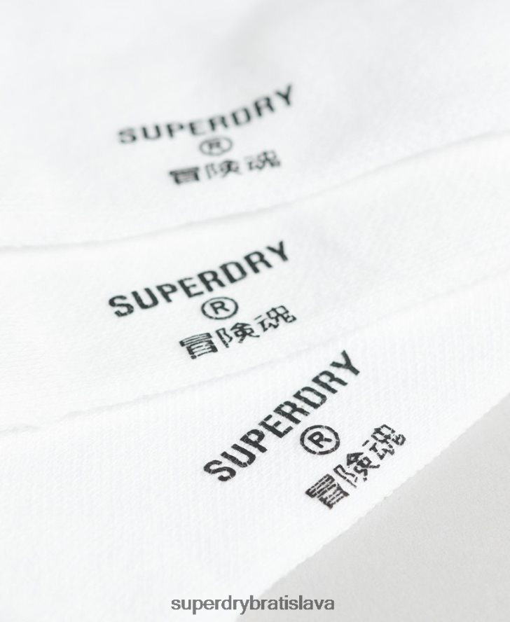 Superdry muži trénerské ponožky z organickej bavlny 6B4ZTR1678 príslušenstvo biely