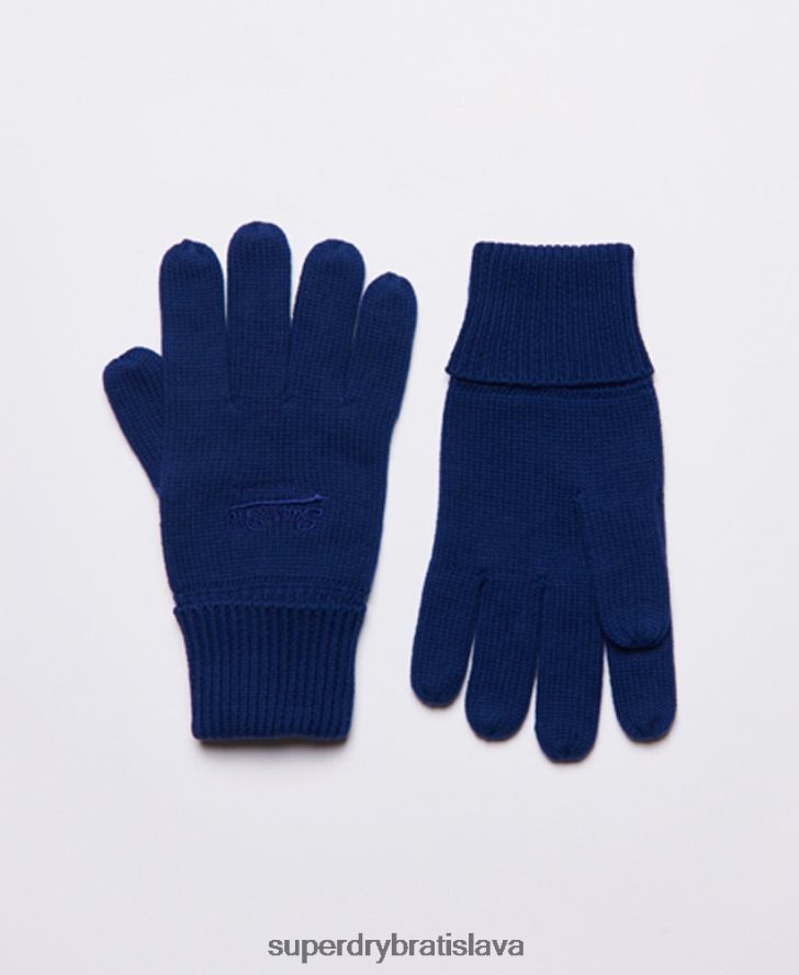 Superdry muži klasické rukavice s vintage logom 6B4ZTR1800 príslušenstvo Modrá
