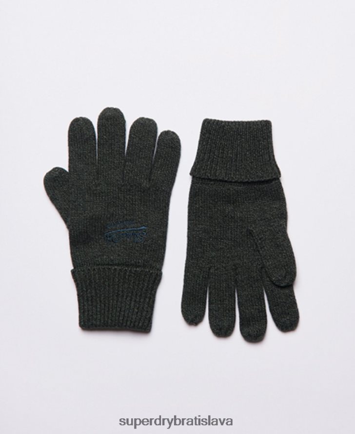 Superdry muži klasické rukavice s vintage logom 6B4ZTR1802 príslušenstvo zelená