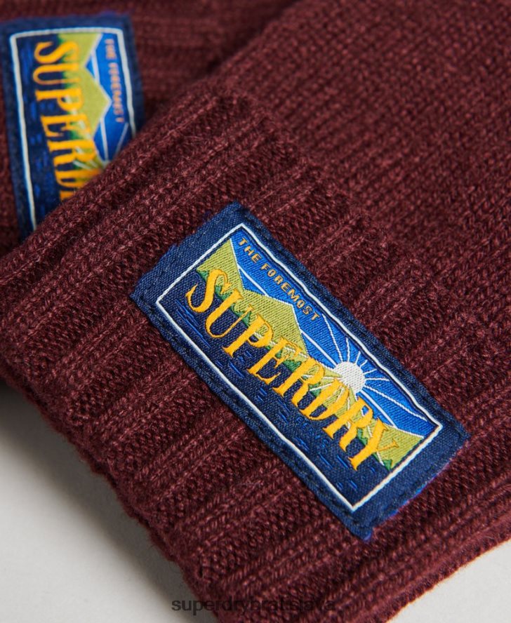 Superdry muži radarové rukavice zo zmesi vlny 6B4ZTR1710 príslušenstvo červená