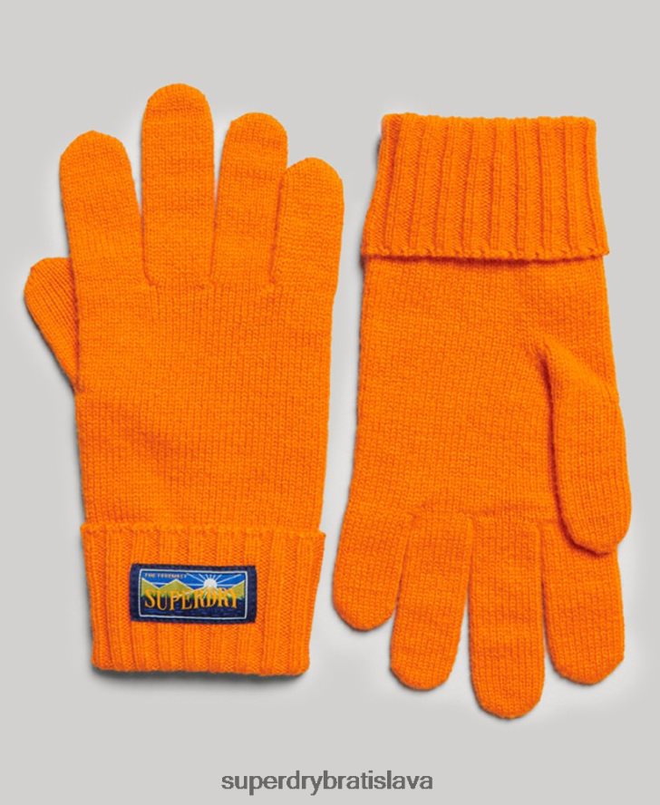 Superdry muži radarové rukavice zo zmesi vlny 6B4ZTR1711 príslušenstvo oranžová