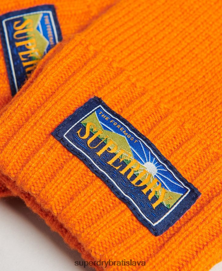 Superdry muži radarové rukavice zo zmesi vlny 6B4ZTR1711 príslušenstvo oranžová
