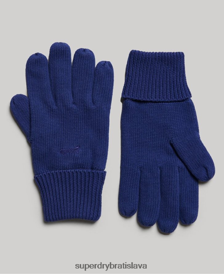 Superdry muži vintage rukavice s logom 6B4ZTR1727 príslušenstvo Modrá
