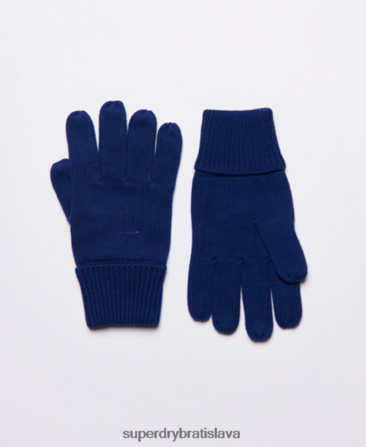 Superdry muži vintage rukavice s logom 6B4ZTR1876 príslušenstvo Modrá