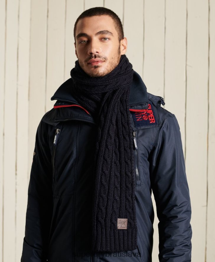 Superdry muži káblová šatka na vlečnú sieť 6B4ZTR6409 príslušenstvo námorníctvo