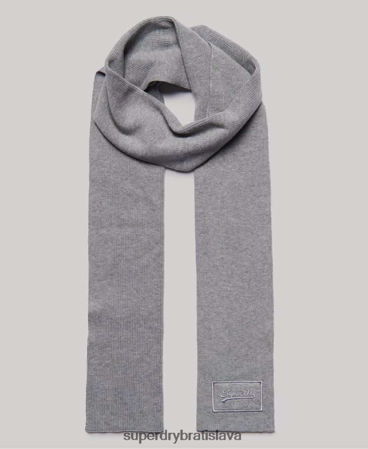Superdry muži klasický šál s vintage logom 6B4ZTR6412 príslušenstvo svetlo šedá