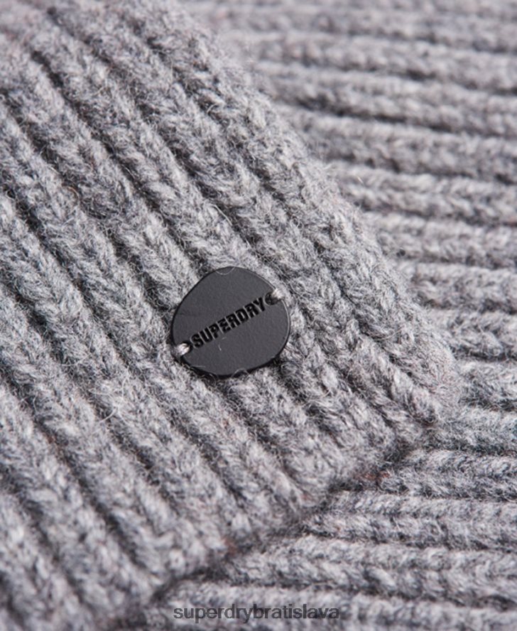 Superdry muži štúdiový prémiový rebrovaný šál 6B4ZTR1812 príslušenstvo svetlo šedá