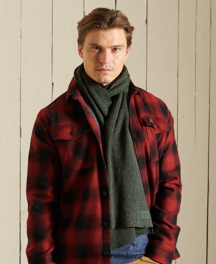 Superdry muži vintage šatka s logom 6B4ZTR1823 príslušenstvo zelená