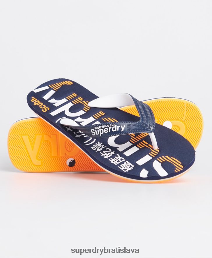 Superdry muži klasické žabky s logom 6B4ZTR1936 topánky námorníctvo