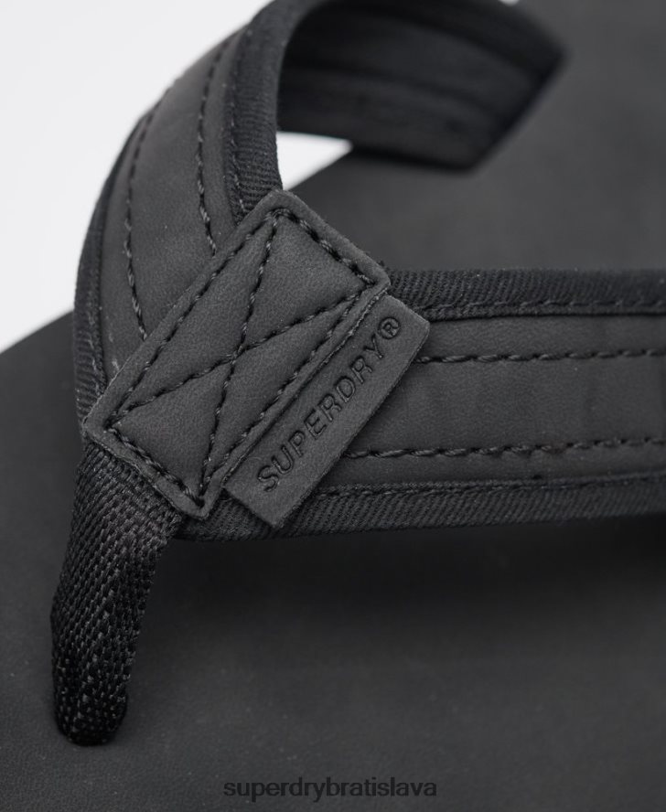Superdry muži kožené šľapky 6B4ZTR6485 topánky čierna