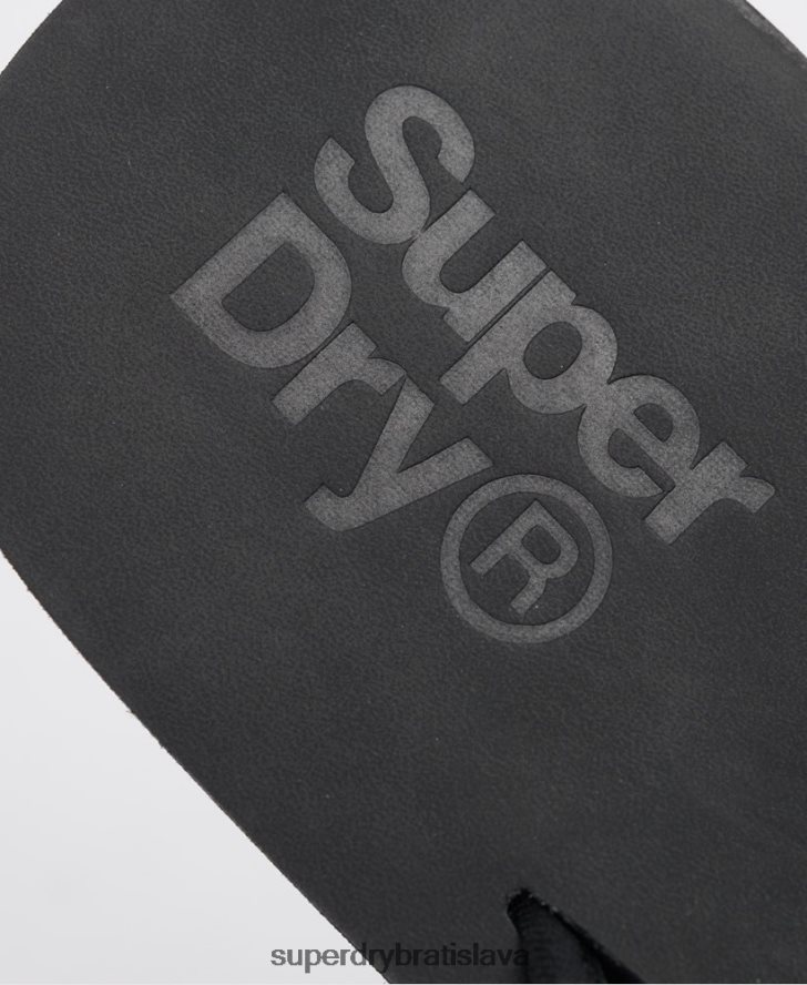 Superdry muži kožené šľapky 6B4ZTR6485 topánky čierna