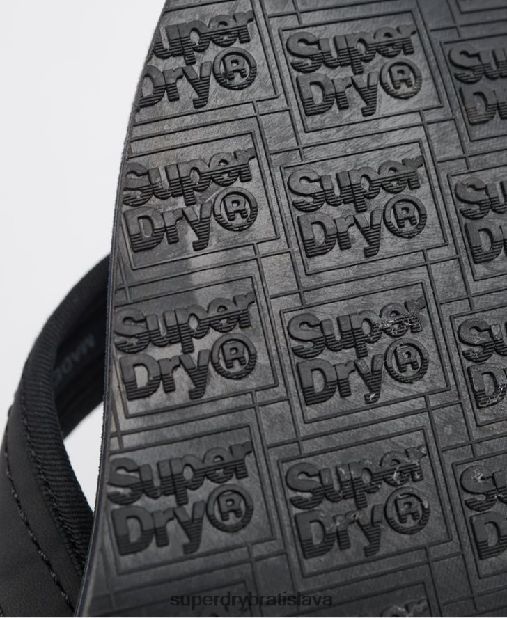 Superdry muži kožené šľapky 6B4ZTR6485 topánky čierna