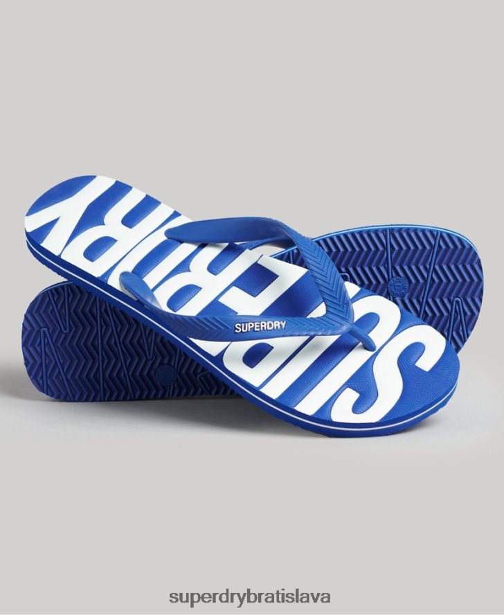 Superdry muži vegánske šľapky 6B4ZTR114 topánky Modrá