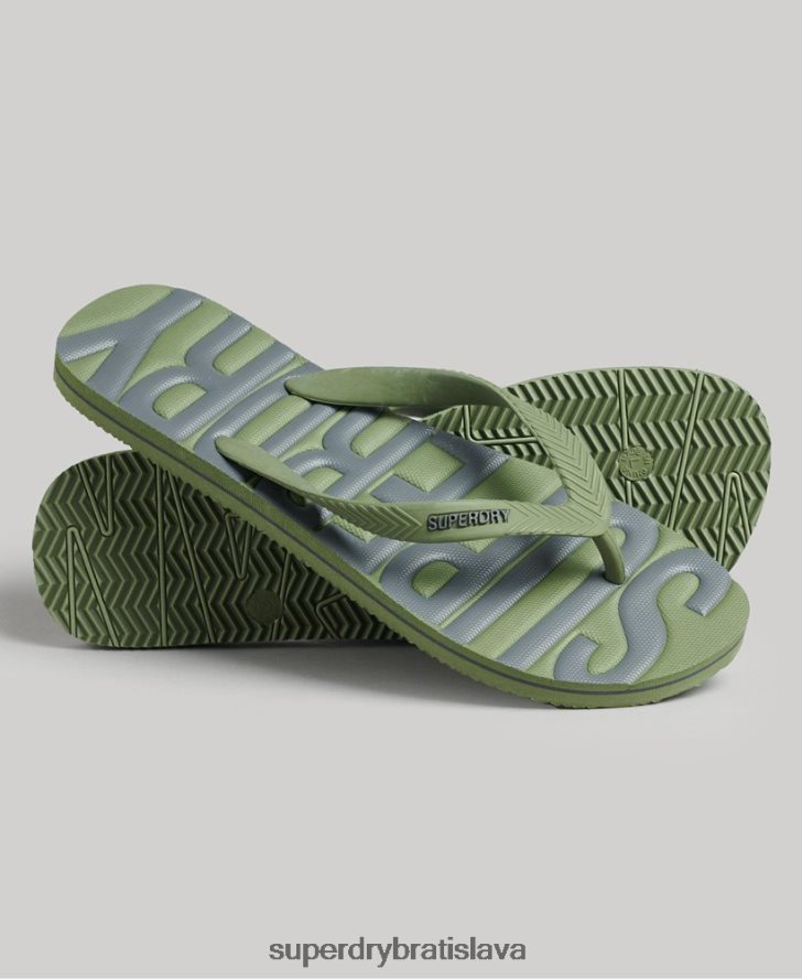 Superdry muži vegánske šľapky 6B4ZTR1906 topánky kaki