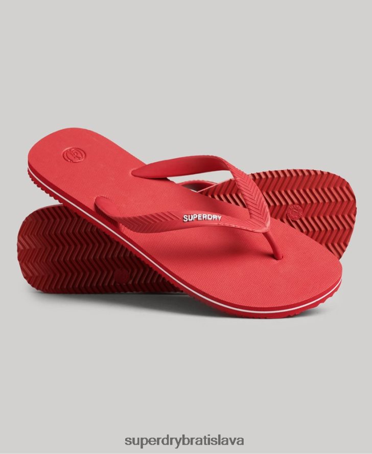 Superdry muži vintage klasické žabky 6B4ZTR1757 topánky červená