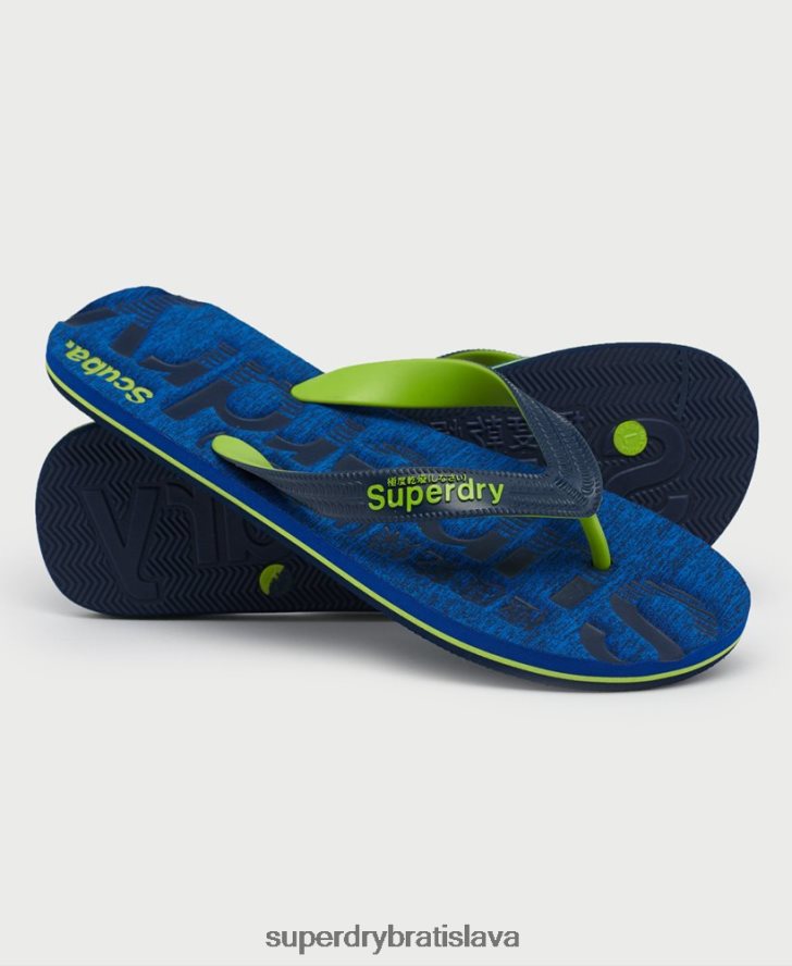 Superdry muži základné žabky s logom 6B4ZTR1929 topánky tmavomodrá