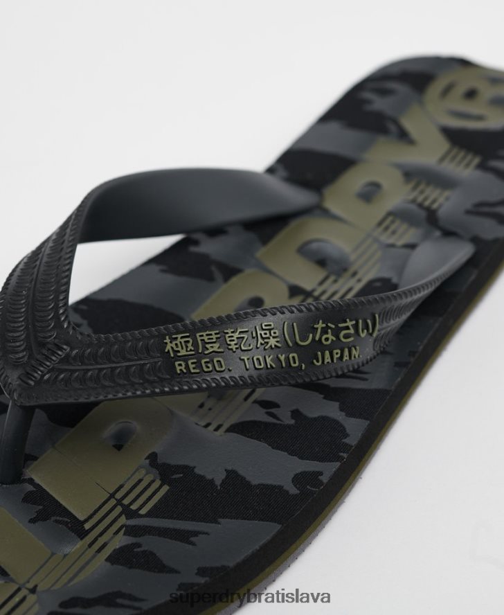 Superdry muži základné žabky s logom 6B4ZTR1930 topánky čierna