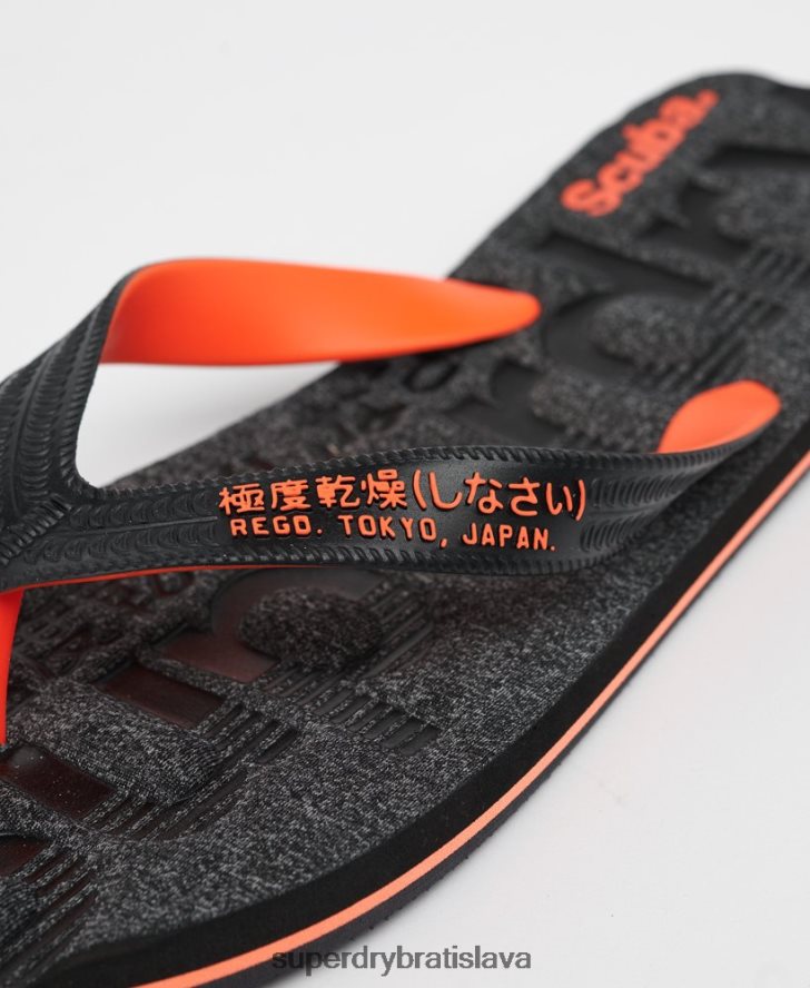 Superdry muži základné žabky s logom 6B4ZTR1947 topánky tmavošedý