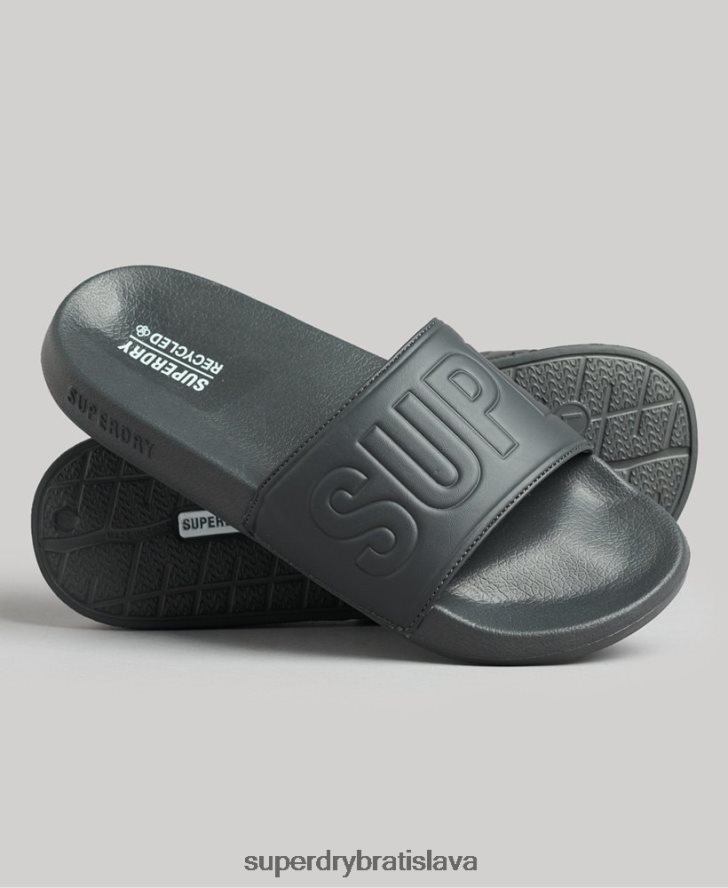 Superdry muži Posuvníky kódového jadrového bazéna 6B4ZTR1889 topánky tmavošedý