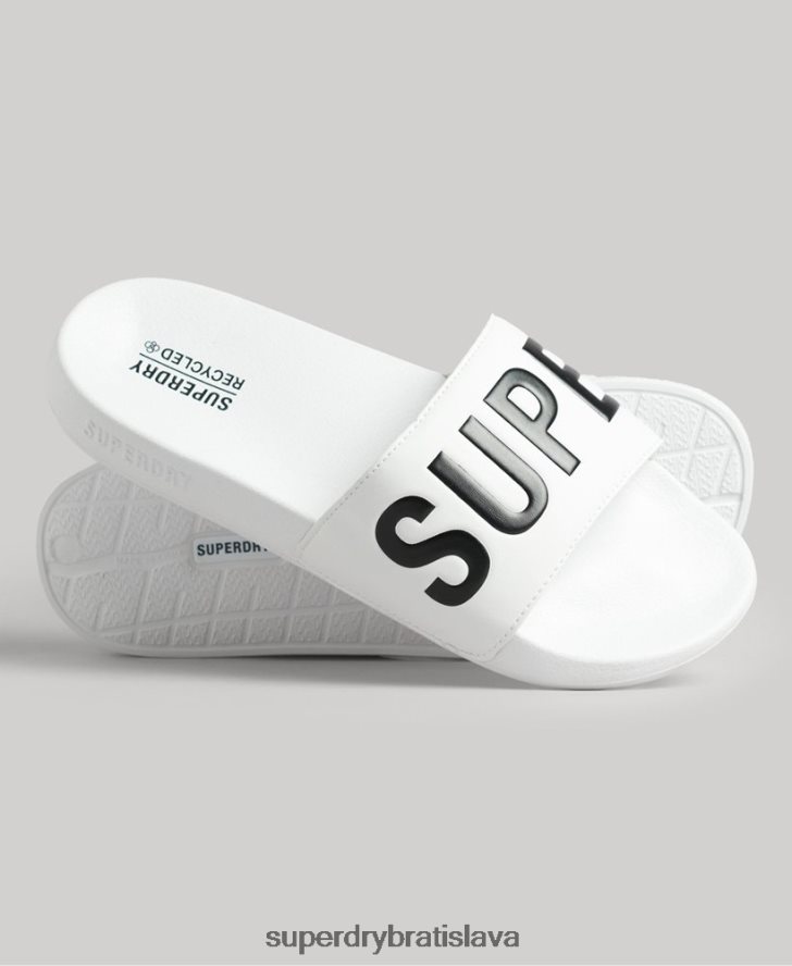 Superdry muži Posuvníky kódového jadrového bazéna 6B4ZTR1892 topánky biely