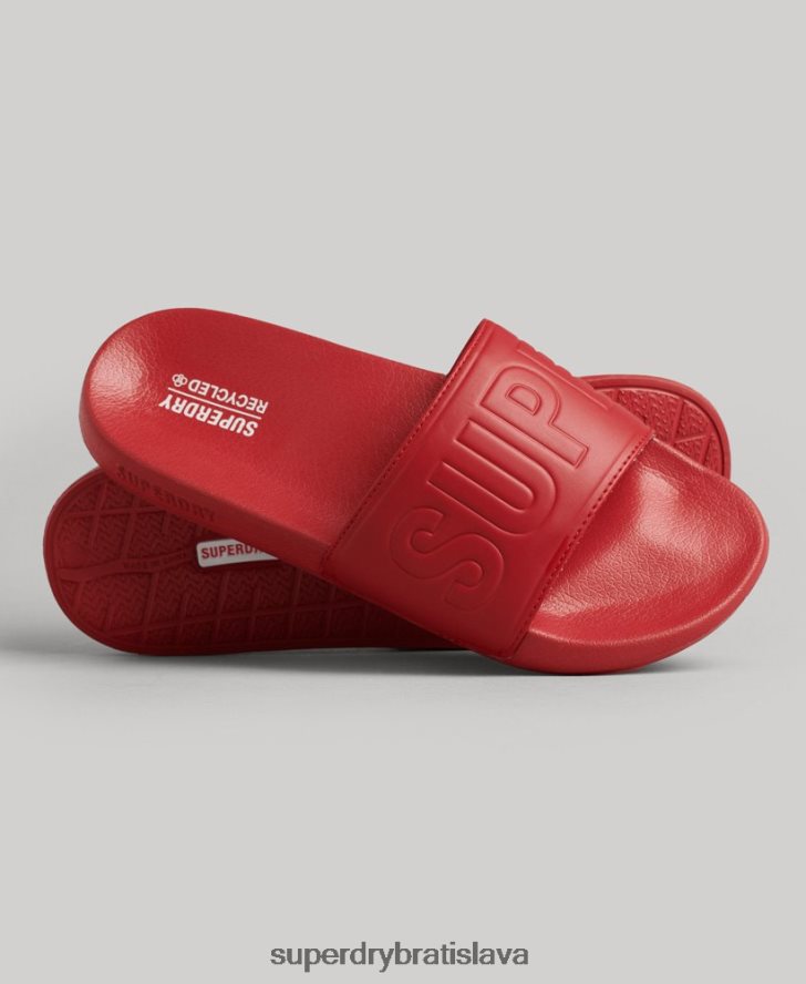 Superdry muži Posuvníky kódového jadrového bazéna 6B4ZTR1912 topánky červená