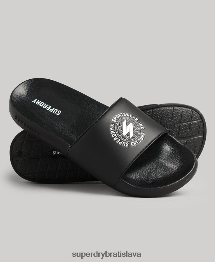 Superdry muži bazénové posúvače s vytlačeným kódom 6B4ZTR1913 topánky čierna