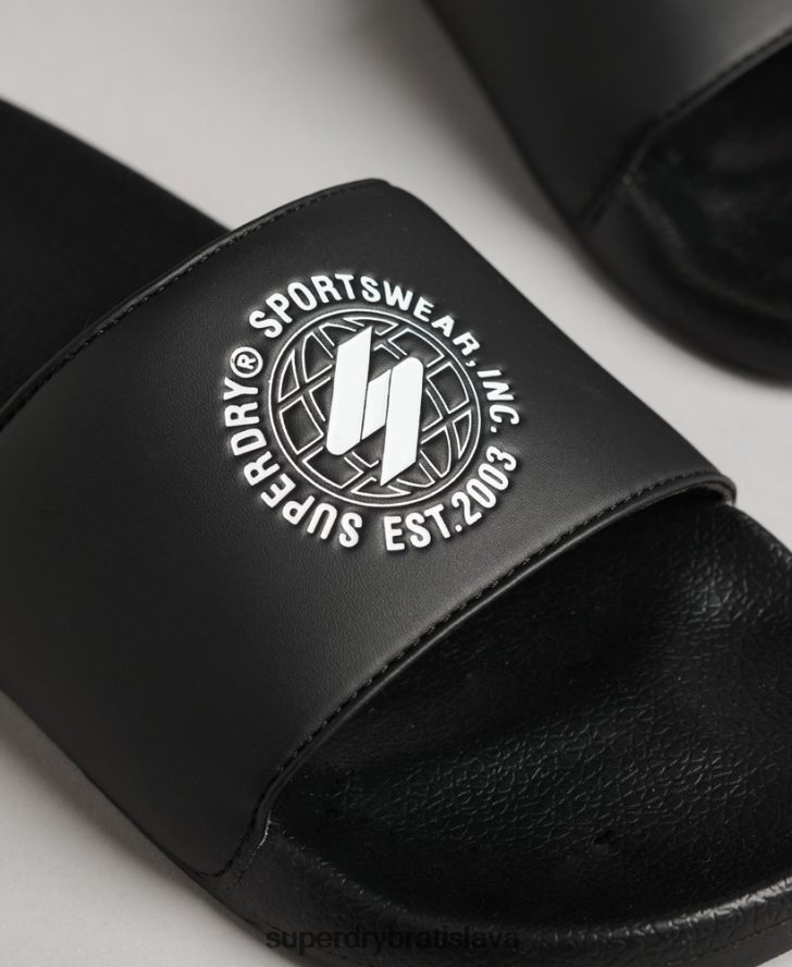Superdry muži bazénové posúvače s vytlačeným kódom 6B4ZTR1913 topánky čierna