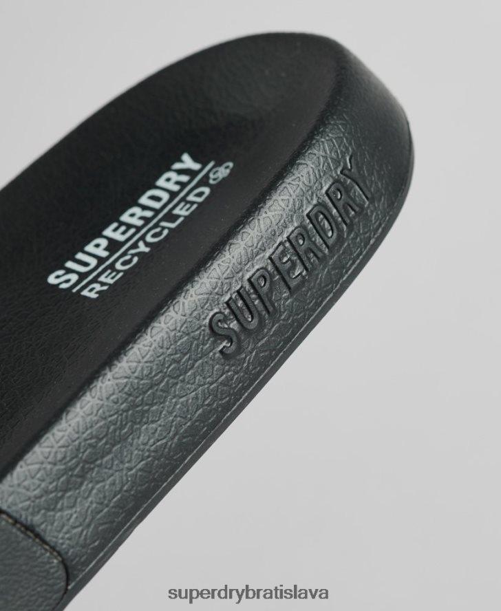 Superdry muži bazénové posuvníky s logom kódu 6B4ZTR1883 topánky čierna