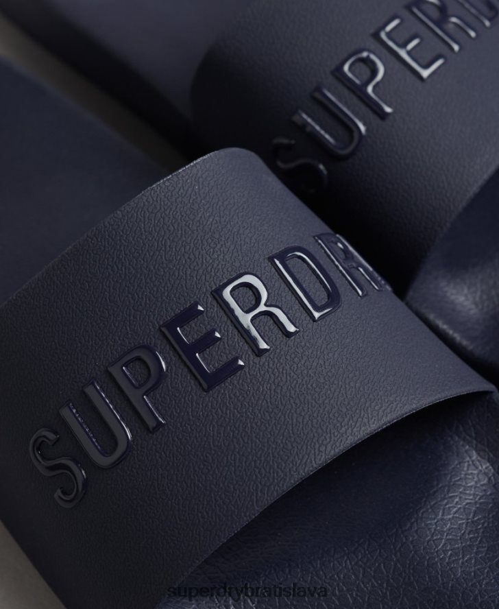 Superdry muži bazénové posuvníky s logom kódu 6B4ZTR1886 topánky námorníctvo