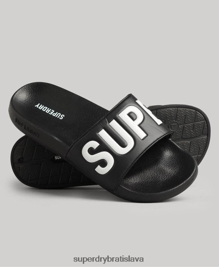 Superdry muži kĺzačky jadrového bazéna 6B4ZTR1887 topánky čierna