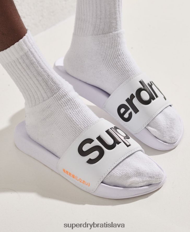 Superdry muži klasické posúvače loga 6B4ZTR1939 topánky biely
