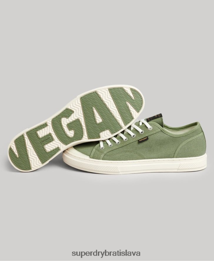 Superdry muži vegánske plátenné tenisky 6B4ZTR1948 topánky zelená