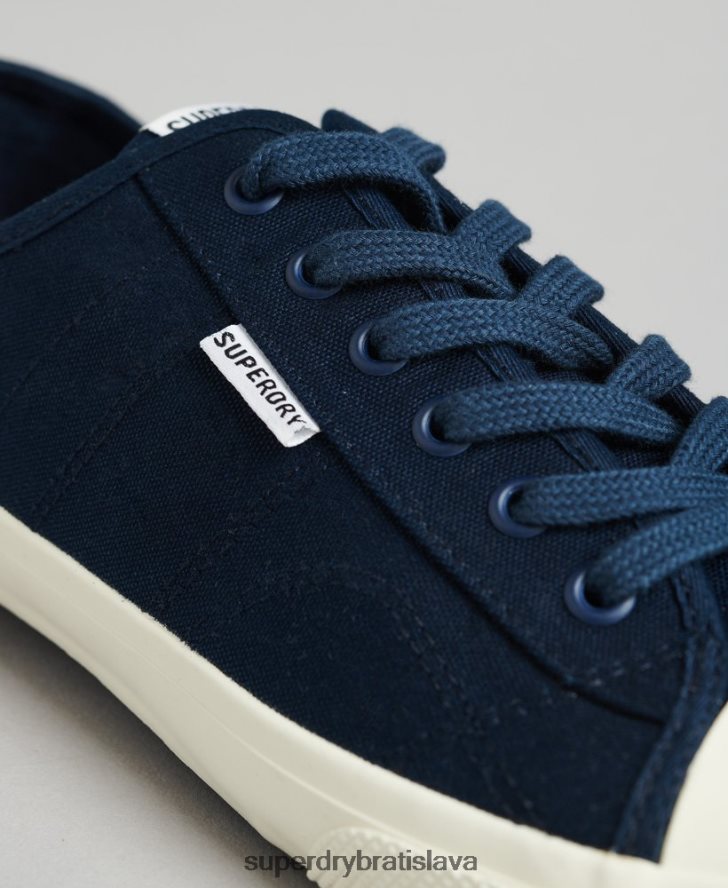 Superdry muži vegánske plátenné tenisky na voľný čas 6B4ZTR1953 topánky námorníctvo