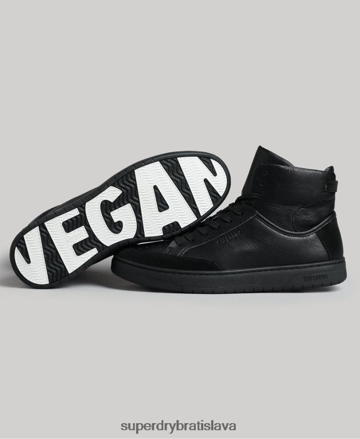 Superdry muži vintage veganské vysoké tenisky s košíkom 6B4ZTR1914 topánky čierna