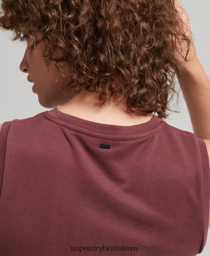 Superdry ženy Džersejové midi šaty s detailom chrbta 6B4ZTR2491 oblečenie červená