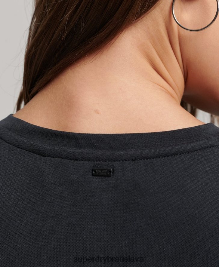 Superdry ženy Džersejové midi šaty s detailom chrbta 6B4ZTR2518 oblečenie čierna