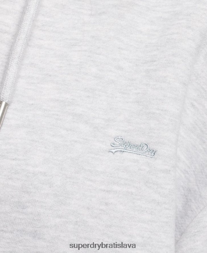 Superdry ženy Teplé šaty s vyšívaným logom z organickej bavlny 6B4ZTR2461 oblečenie svetlo šedá