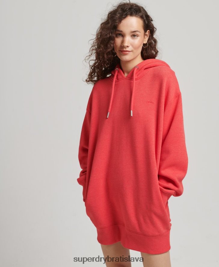 Superdry ženy Teplé šaty s vyšívaným logom z organickej bavlny 6B4ZTR2462 oblečenie červená