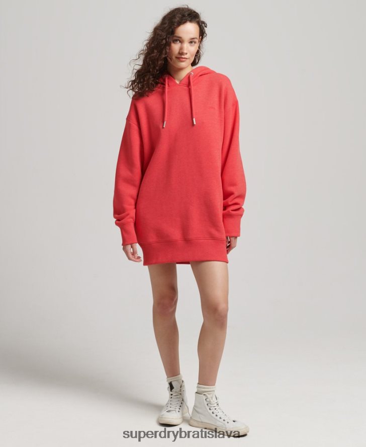 Superdry ženy Teplé šaty s vyšívaným logom z organickej bavlny 6B4ZTR2462 oblečenie červená