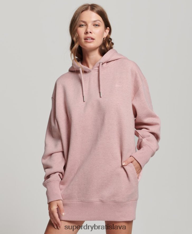 Superdry ženy Teplé šaty s vyšívaným logom z organickej bavlny 6B4ZTR2463 oblečenie Ružová