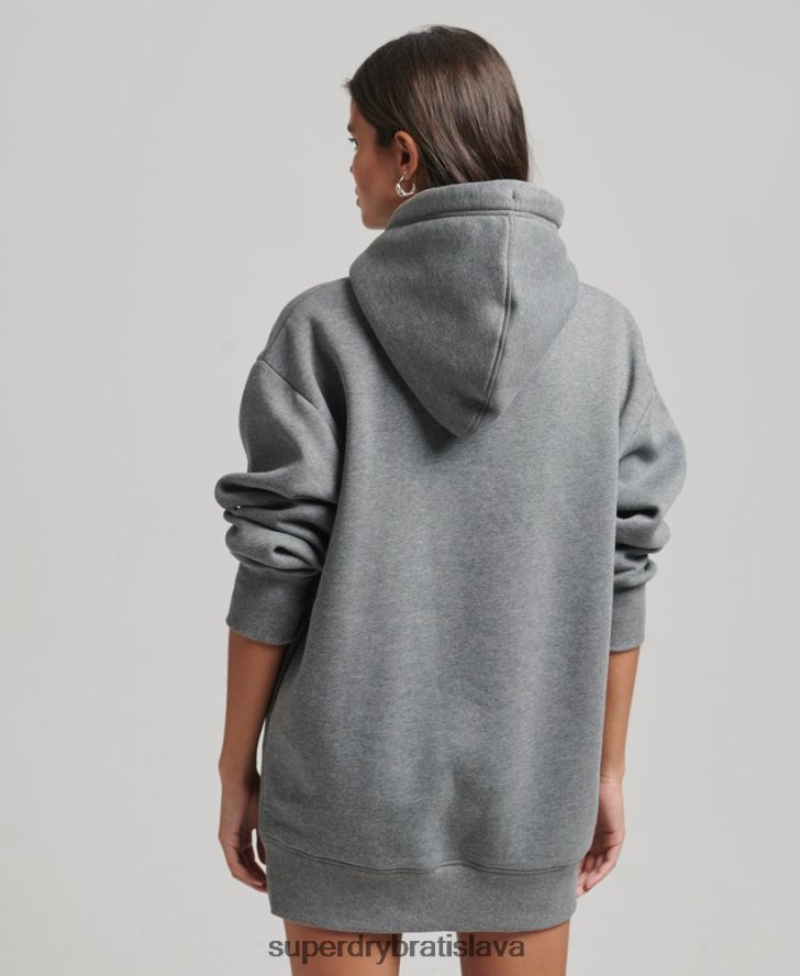 Superdry ženy Teplé šaty s vyšívaným logom z organickej bavlny 6B4ZTR2554 oblečenie sivá