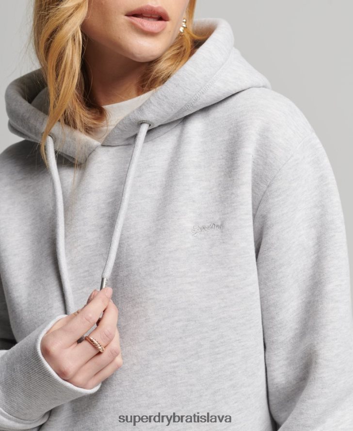Superdry ženy Vintage šaty s kapucňou z organickej bavlny 6B4ZTR2482 oblečenie svetlo šedá