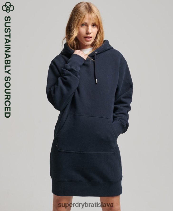 Superdry ženy Vintage šaty s kapucňou z organickej bavlny 6B4ZTR2515 oblečenie námorníctvo