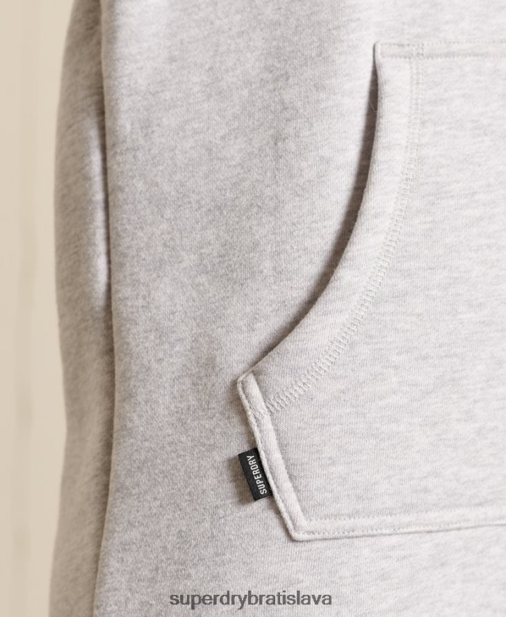 Superdry ženy šaty s kapucňou s vyšívaným vintage logom 6B4ZTR2487 oblečenie svetlo šedá