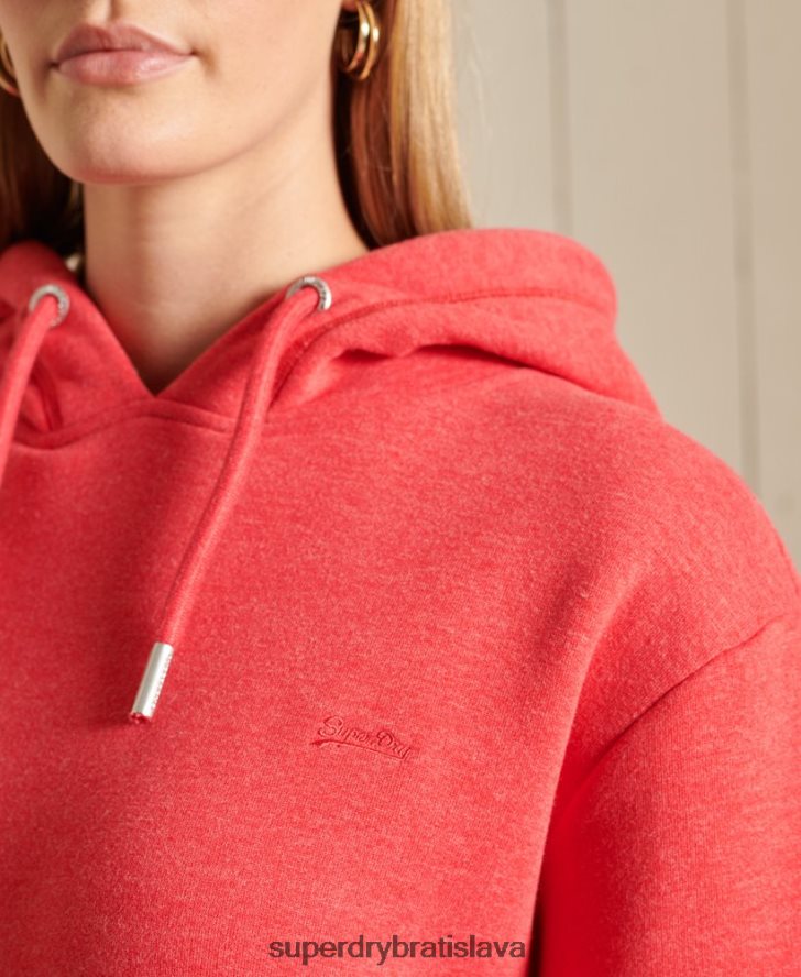 Superdry ženy šaty s kapucňou s vyšívaným vintage logom 6B4ZTR2540 oblečenie červená