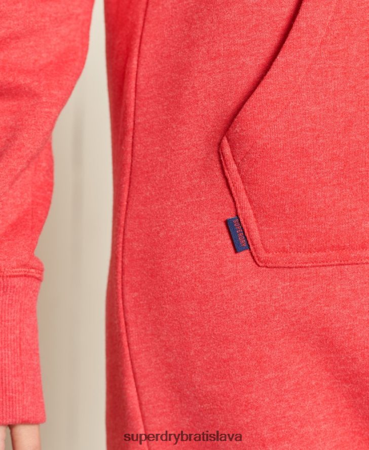 Superdry ženy šaty s kapucňou s vyšívaným vintage logom 6B4ZTR2540 oblečenie červená