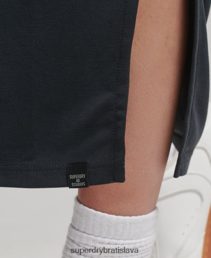 Superdry ženy džersejové midi šaty na ramienka 6B4ZTR6735 oblečenie čierna